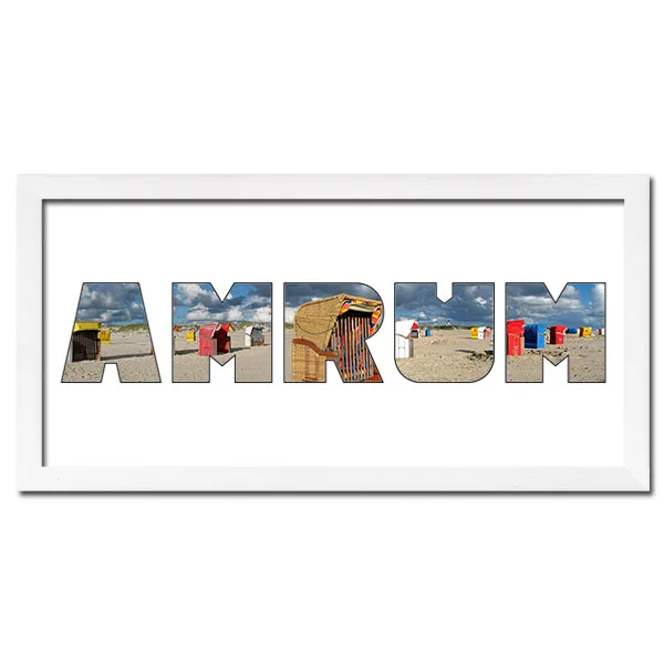McCut Regiorahmen "Amrum" mit Passepartout 25x50 cm Weiss