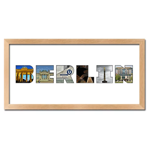 McCut Regiorahmen "Berlin" mit Passepartout 25x50 cm Natur