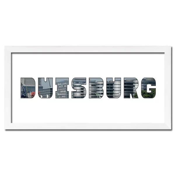 McCut Regiorahmen "Duisburg" mit Passepartout 25x50 cm Weiss