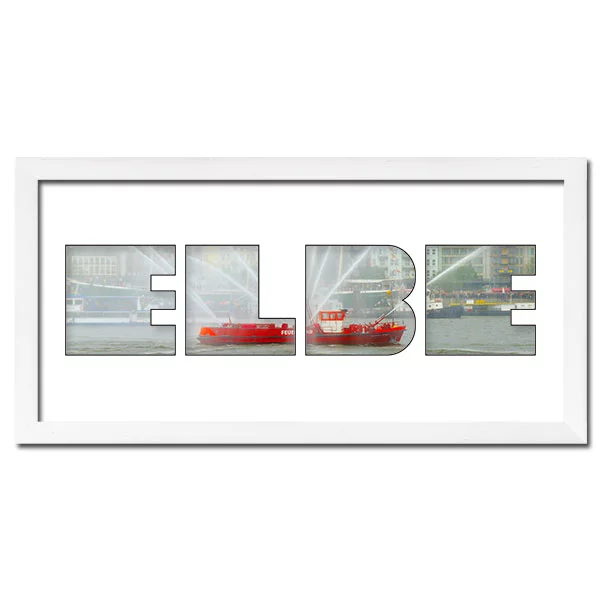 McCut Regiorahmen "Elbe" mit Passepartout 25x50 cm Weiss