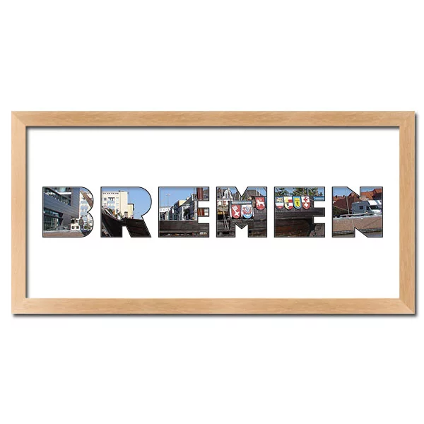 McCut Regiorahmen "Bremen" mit Passepartout 25x50 cm Natur