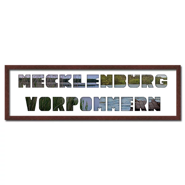 McCut Regiorahmen "Mecklenburg-Vorpommern" mit Passepartout 25x80 cm Wenge