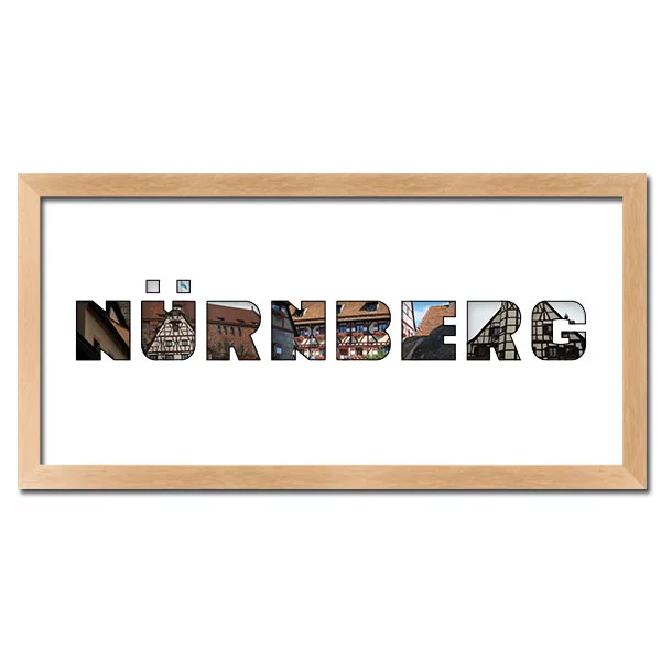 McCut Regiorahmen "Nürnberg" mit Passepartout 25x50 cm Natur