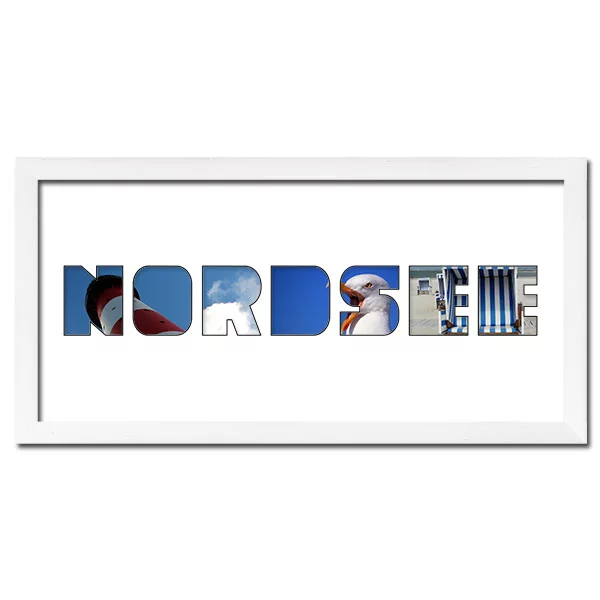 McCut Regiorahmen "Nordsee" mit Passepartout 25x50 cm Weiss