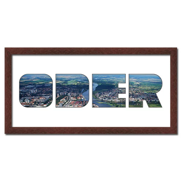 McCut Regiorahmen "Oder" mit Passepartout 25x50 cm Wenge