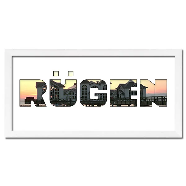 McCut Regiorahmen "Rügen" mit Passepartout 25x50 cm Weiss