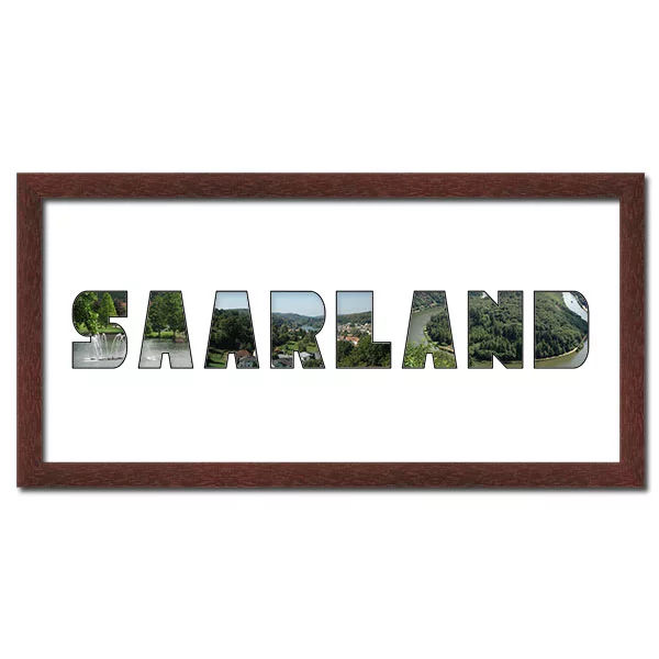 McCut Regiorahmen "Saarland" mit Passepartout 25x50 cm Wenge