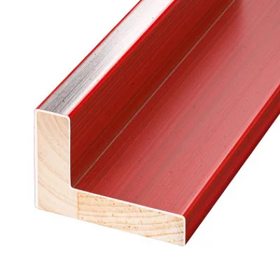 Mittermeier Schattenfugenrahmen Schlieren 50x60 cm Silber mit Chinarot