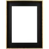 Variante Schwarz matt, Kante Gold von Schattenfugenrahmen Floater II