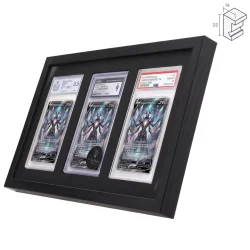 Gradello Triple Holz-Bilderrahmen für 3 gegradete Karten  Displayrahmen mit passgenauem Passepartout für Sammelkarten, TCG & Sportkarten