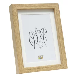 Bilderrahmen Holz-Bilderrahmen Louise (MDF) mit cremefarbigem Passepartout Natur