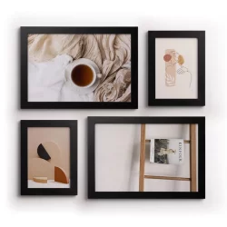 Bilderrahmen-Set (MDF) mit 4 Rahmen inkl. Passepartouts