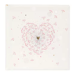 Fotoalbum Golden Heart mit 60 weißen Seiten zum Einkleben, 30x31 cm