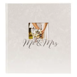 Fotoalbum "Mr. & Mrs." mit 60 weißen Seiten zum Einkleben, 30x31 cm