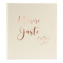 Gästebuch "Unsere Gäste" mit 176 weißen Seiten, 23x25 cm