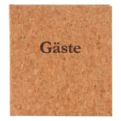 Gästebuch Kork mit 176 weißen Seiten, 23x25 cm