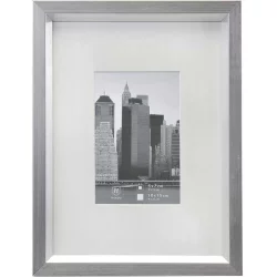 Bilderrahmen Kunststoff-Bilderrahmen Metallica mit Passepartout Silber