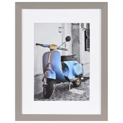 Bilderrahmen Holz-Bilderrahmen Umbria mit Passepartout mittelbraun