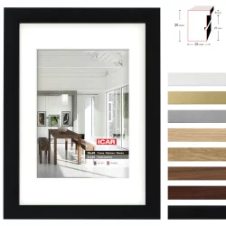 Holz-Bilderrahmen (MDF) Osara mit Passepartout