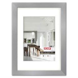 Bilderrahmen Holz-Bilderrahmen (MDF) Osara mit Passepartout Silber