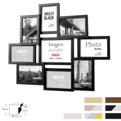 Bilderrahmen Collagerahmen aus Holz Liora für 9 Bilder 10x15 cm, 13x18 cm