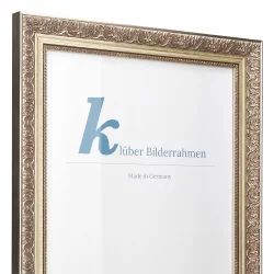 Barock-Bilderrahmen Le&oacute;n Ma&szlig;anfertigung silber