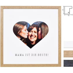 Bilderrahmen mit Herz-Passepartout &amp; Text &quot;Mama ist die Beste!&quot;