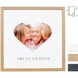 Bilderrahmen mit Herz-Passepartout &amp; Text &quot;Oma ist die Beste!&quot;