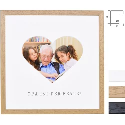 Bilderrahmen mit Herz-Passepartout &amp; Text &quot;Opa ist der Beste!&quot;
