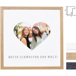Bilderrahmen mit Herz-Passepartout &amp; Text &quot;Beste Schwester der Welt!&quot;