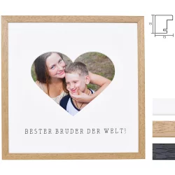 Bilderrahmen mit Herz-Passepartout &amp; Text &quot;Bester Bruder der Welt!&quot;