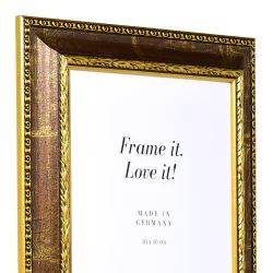 Bilderrahmen Barockrahmen Verdun Braun mit goldener Zierleiste