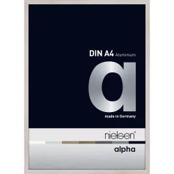 Bilderrahmen Alurahmen Alpha Eiche wei&szlig; (furnierte Oberfl&auml;che) 21x29,7 cm (A4)