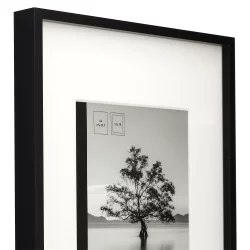 Alurahmen Eterna inkl. Passepartout Schwarz matt