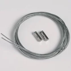 50 Stück Stahlseile 1,3mm/200cm mit Schraubgleitern (max. Tragkraft 7 kg)