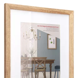 Bilderrahmen Holz-Bilderrahmen Fiorito (MDF) mit Passepartout Eiche hell