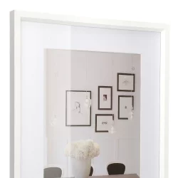 Bilderrahmen Kunststoffrahmen Steel Style mit Passepartout wei&szlig;