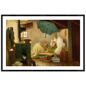 Poster mit Rahmen - Carl Spitzweg - Der arme Poet