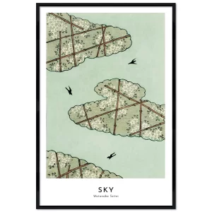 Poster mit Rahmen - Watanabe Seitei - Sky (from Bijutsu Sekai)