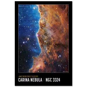 Poster mit Rahmen - Carina Nebula Poster, Taken by NASAs James Webb Space Telescope