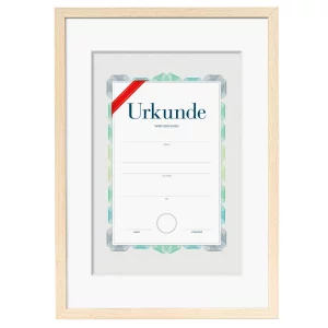 Holzrahmen mit Urkunde, DIN A3