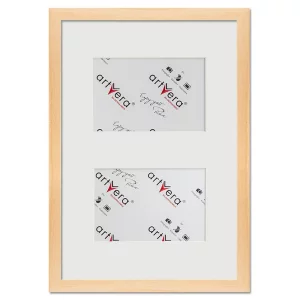 2er Galerierahmen Uppsala in 25x35 cm für 10x15 25x35 cm (2x10x15 cm) | Natur | Normalglas (2 mm)