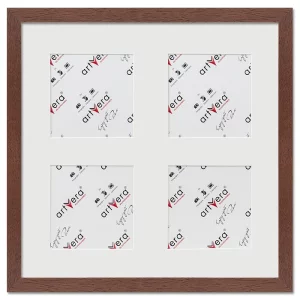 4er Galerierahmen Uppsala in 30x30 cm für 10x10 30x30 cm (4x10x10 cm) | Nussbaum | Normalglas (2 mm)