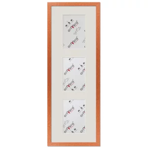 3er Galerierahmen Lund in 20x60 cm für 10x15 20x60 cm (3x10x15 cm) | Kirsche | Normalglas (2 mm)