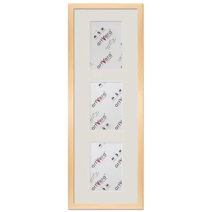 3er Galerierahmen Lund in 20x60 cm für 10x15 20x60 cm (3x10x15 cm) | Natur | Normalglas (2 mm)