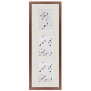 3er Galerierahmen Lund in 20x60 cm für 10x15 20x60 cm (3x10x15 cm) | Nussbaum | Normalglas (2 mm)