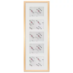 5er Galerierahmen Lund in 23x70 cm für 10x15 23x70 cm (5x10x15 cm) | Natur | Normalglas (2 mm)