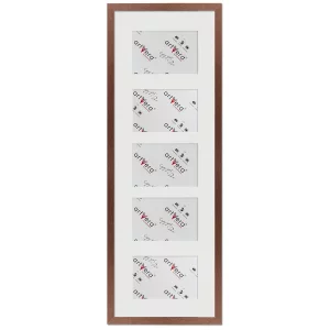5er Galerierahmen Lund in 23x70 cm für 10x15 23x70 cm (5x10x15 cm) | Nussbaum | Normalglas (2 mm)