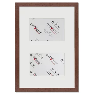 2er Galerierahmen Lund in 25x35 cm für 10x15 25x35 cm (2x10x15 cm) | Nussbaum | Normalglas (2 mm)