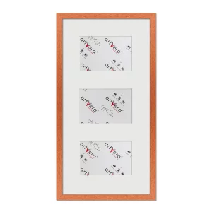 3er Galerierahmen Lund in 25x50 cm für 10x15 25x50 cm (3x10x15 cm) | Kirsche | Normalglas (2 mm)